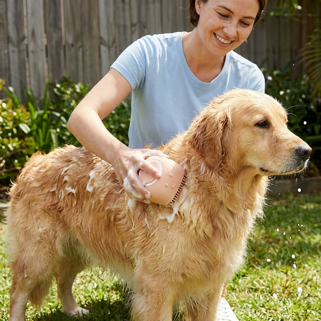 Practical 2-in-1 Professional Dog Bath Brush – Deep Cleaning & Massage in One Step
