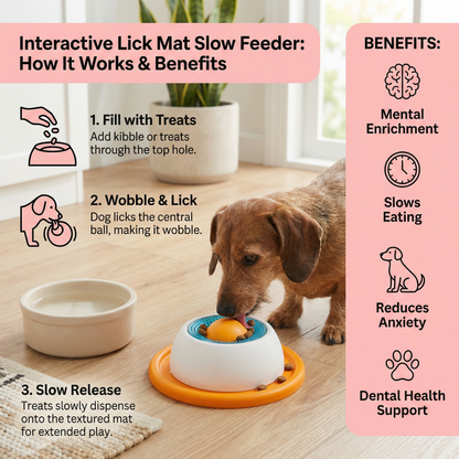 Interactive Lick Mat Slow Feeder Enrichement Toy for Dogs