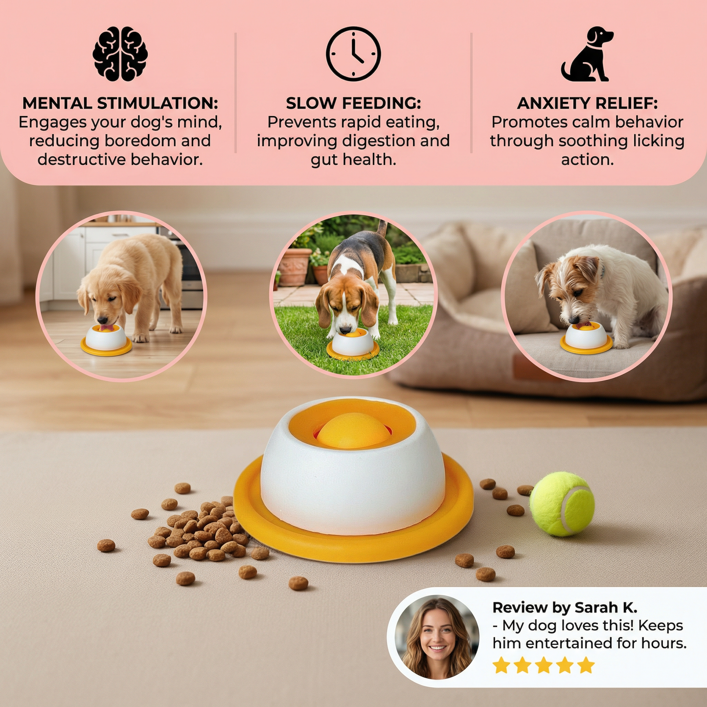 Interactive Lick Mat Slow Feeder Enrichement Toy for Dogs