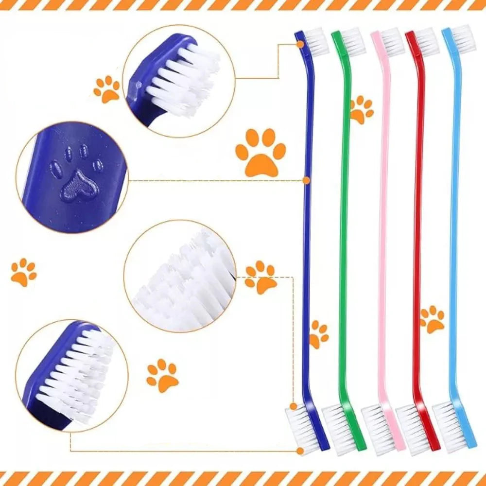 Double - Headed Toothbrushes for Pets in a Multi - Pack