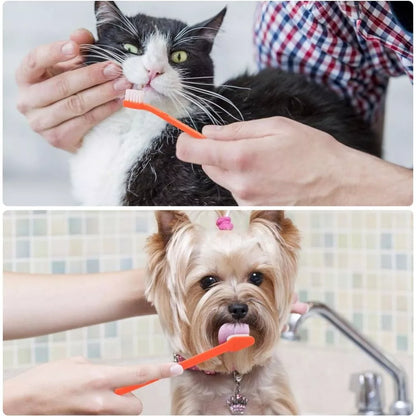 Double - Headed Toothbrushes for Pets in a Multi - Pack