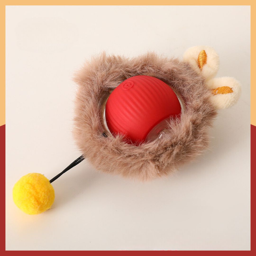 Interactive Play Ball with Fur for Dogs