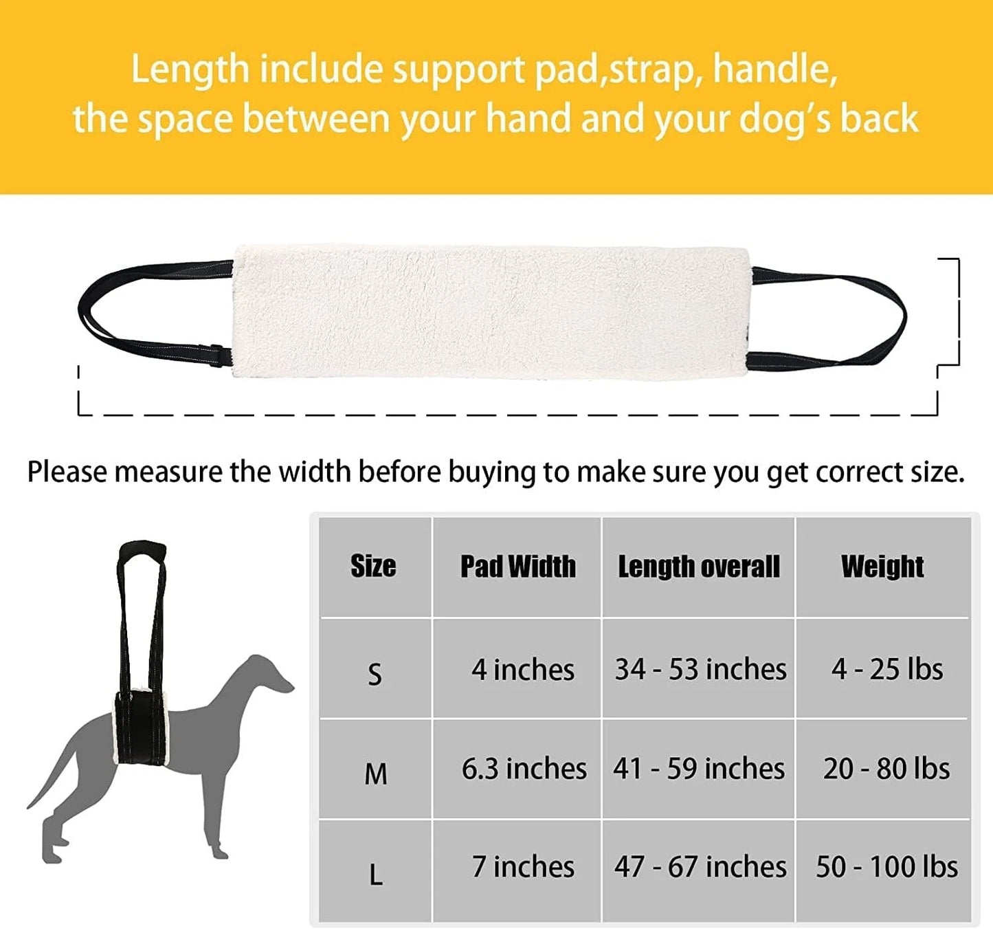 Dog Support Harness - Adjustable Rehabilitation Belt